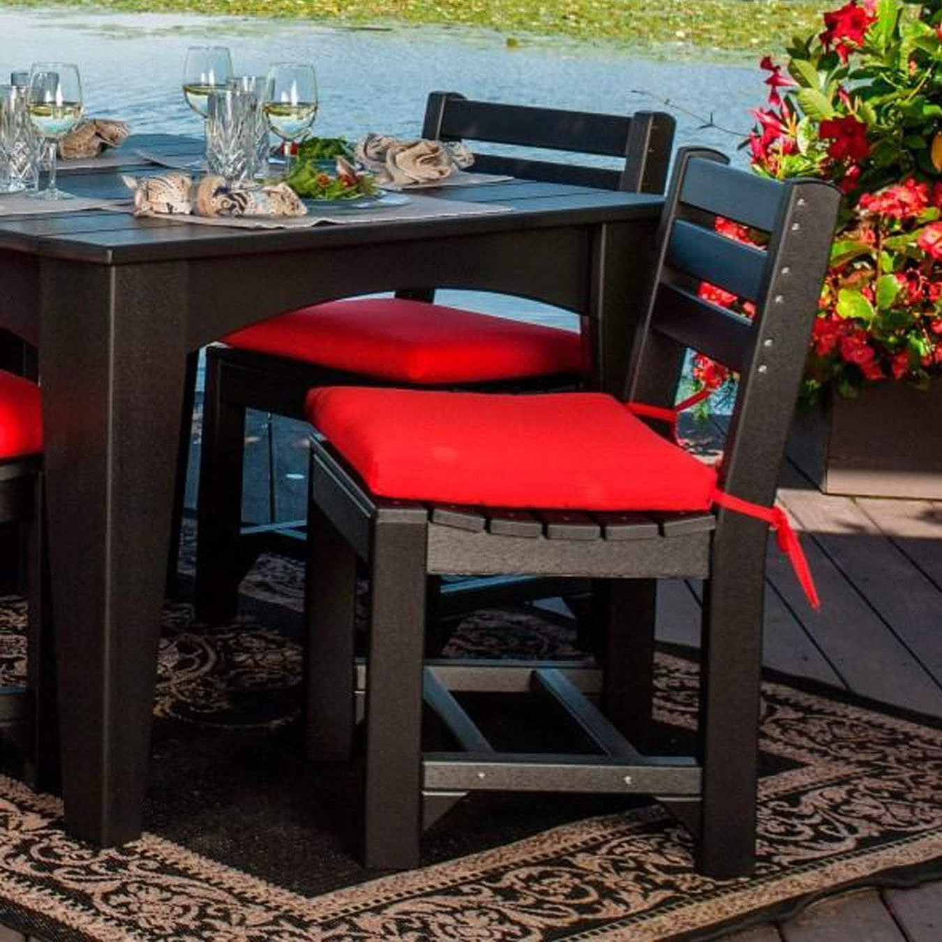 LuxCraft recycled plastic outdoor dining side chair