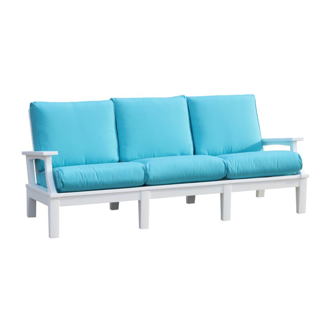 Outdoor deep seating patio sofa with weather-resistant cushions