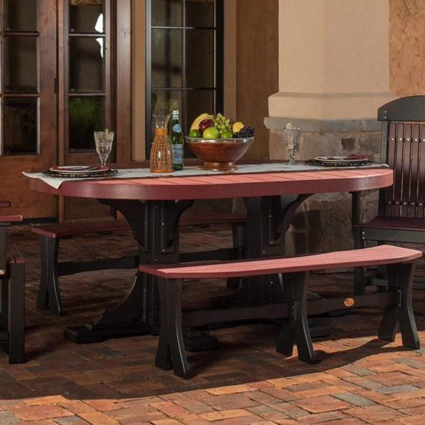 LuxCraft recycled plastic oval outdoor dining table
