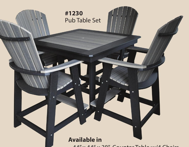 Keystone Poly 44" x 84" Adirondack Counter Table w/ 8 Chairs