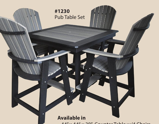 Keystone Poly 44" x 84" Adirondack Counter Table w/ 8 Chairs