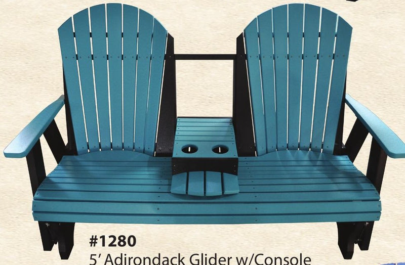 Keystone Poly 5' Adirondack Glider w/ Center Console