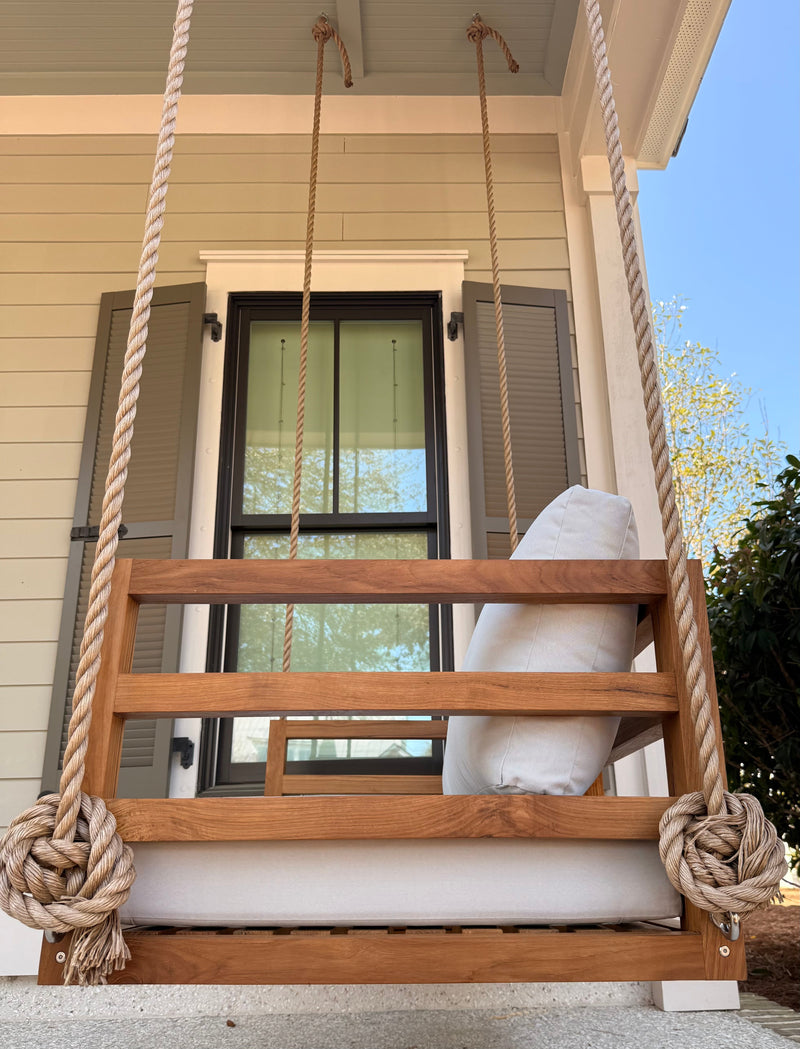 Del Mar Teak Porch Swing Bed — Standard — ModHaven, additional view