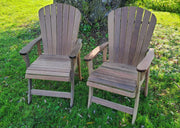 Wooden Bar Height Bistro Chair in Brazilian Walnut (IPE), Unoiled Fully Assembled