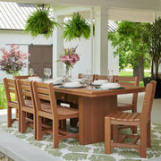 LuxCraft Urban 8ft Rectangular Outdoor Dining Table - Weatherwood on Black