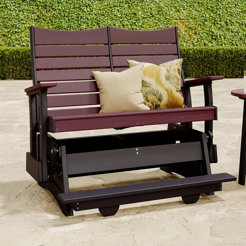 LuxCraft 4 ft. Contour Recycled Plastic Balcony Glider - real product photo