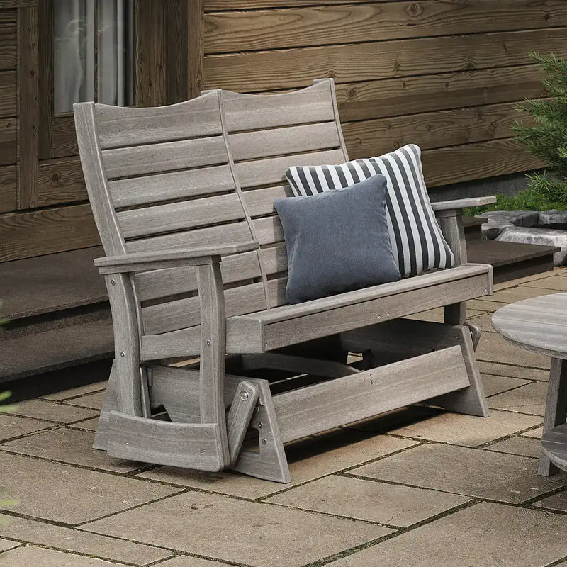 LuxCraft 4 ft. Contour Recycled Plastic Outdoor Glider - real product photo