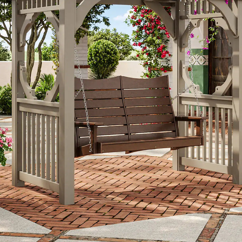 LuxCraft 4 ft. Contour Recycled Plastic Porch Swing - real product photo