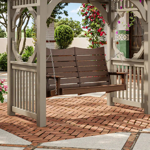 LuxCraft 4 ft. Contour Recycled Plastic Porch Swing - real product photo