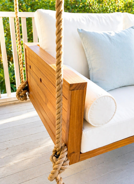 Sedona Teak Porch Swing Bed — Small — ModHaven, additional view