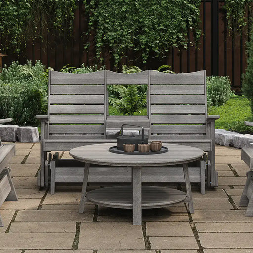 LuxCraft 5 ft. Contour Recycled Plastic Outdoor Glider - real product photo