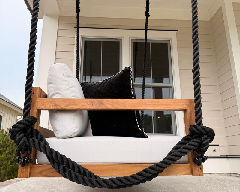 Bimini Teak Porch Swing Bed — Small — ModHaven, additional view