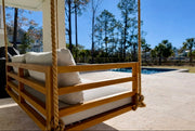 Del Mar Teak Porch Swing Bed — Small — ModHaven, additional view
