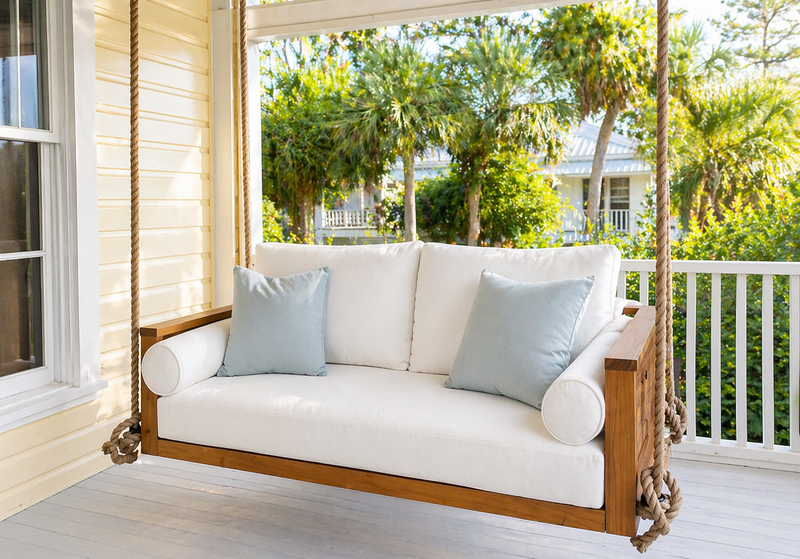 Sedona Teak Porch Swing Bed — Standard — ModHaven, additional view