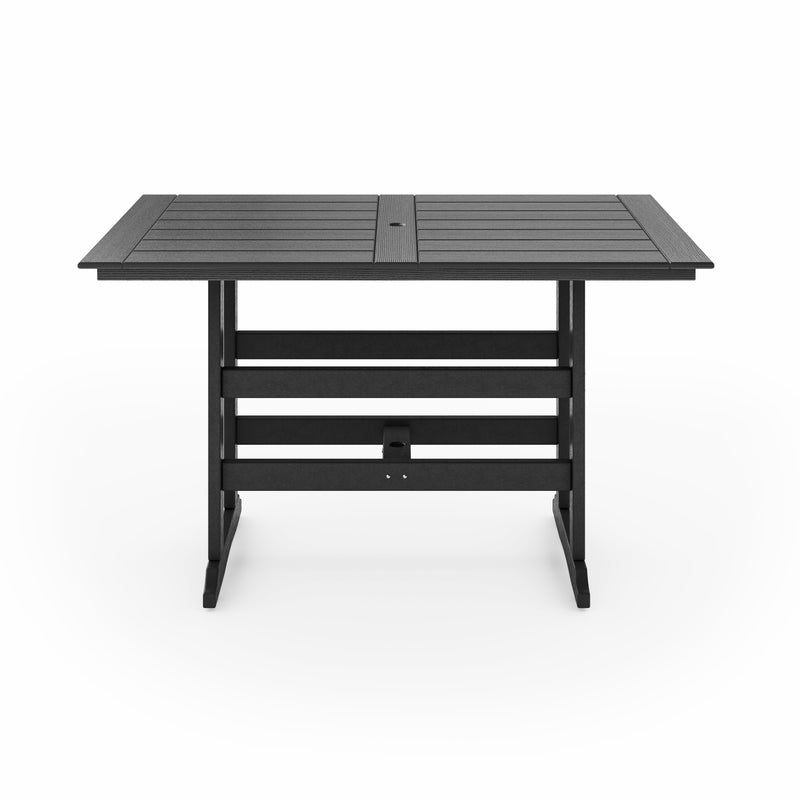 SoPoly 72" Savannah Farmhouse Bar Table in Black, front view