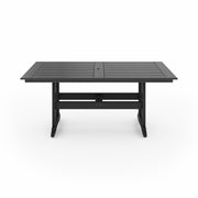 SoPoly 72" Savannah Farmhouse Dining Table in Black, front view