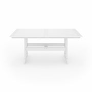 SoPoly 72" Savannah Farmhouse Dining Table in Destin White, front view