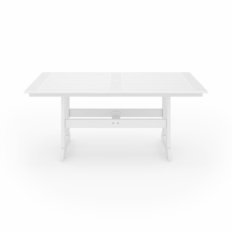 SoPoly 72" Savannah Farmhouse Dining Table in Destin White, front view