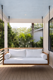 Del Mar Teak Porch Swing Bed — Small — ModHaven, additional view