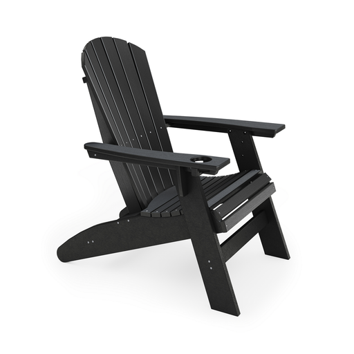 SoPoly St Simons Curved Back Adirondack Chair in Black