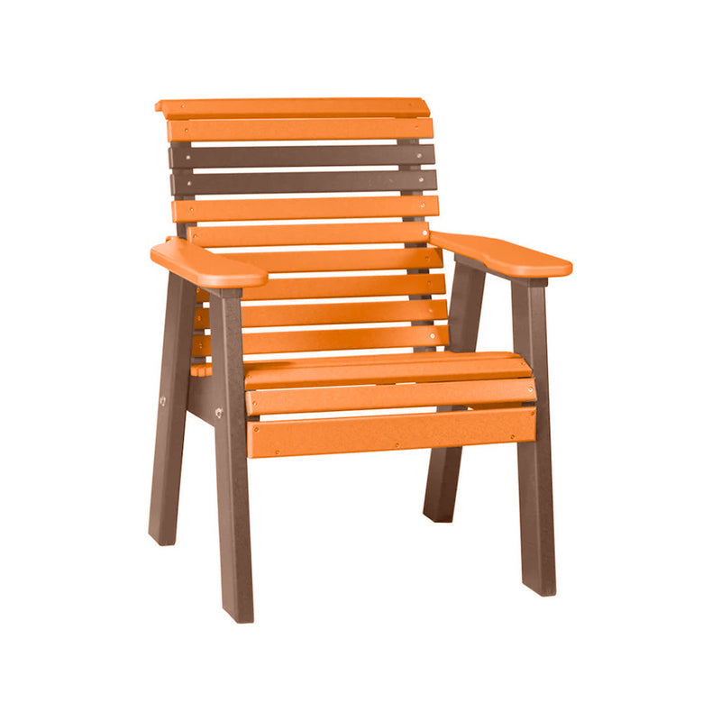 LuxCraft Tangerine 2' Rollback Recycled Plastic Chair With Cup Holder