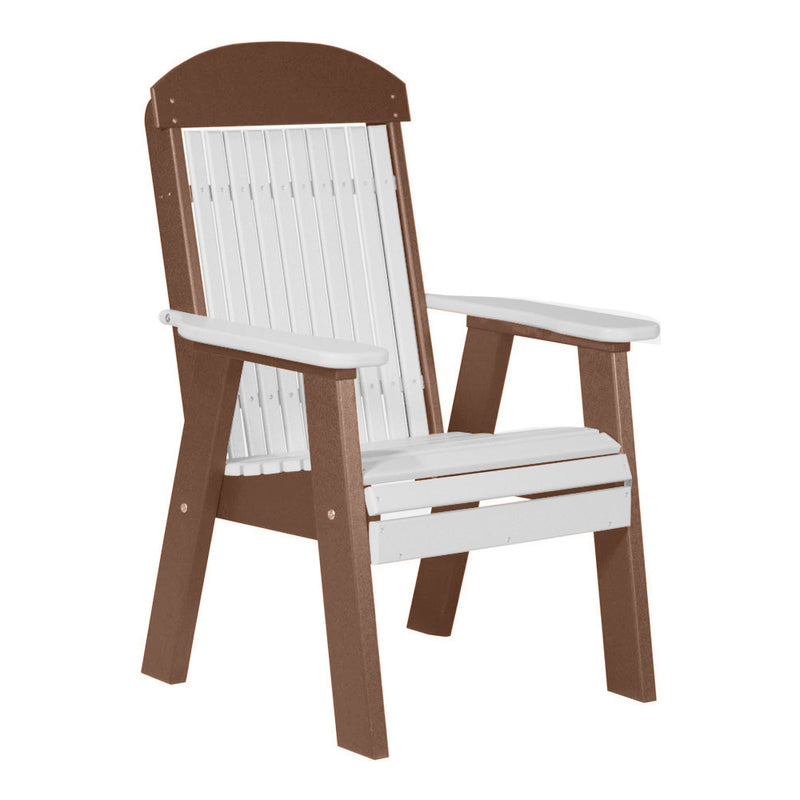 LuxCraft White 2' Classic Highback Recycled Plastic Chair