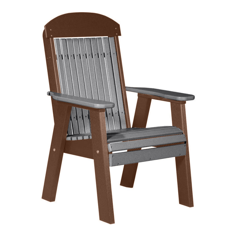 LuxCraft Gray 2' Classic Highback Recycled Plastic Chair With Cup Holder