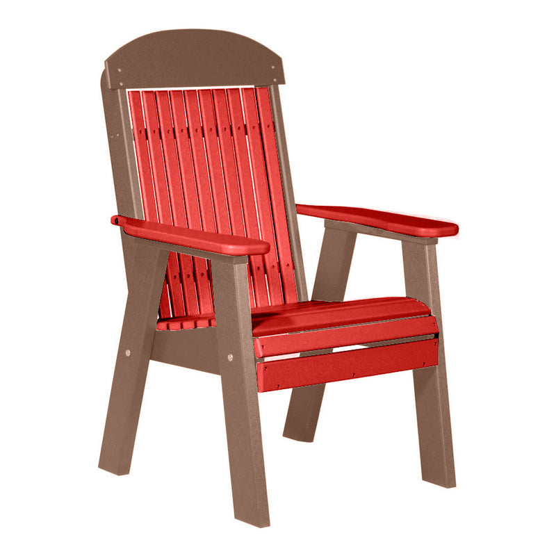 LuxCraft Red 2' Classic Highback Recycled Plastic Chair With Cup Holder
