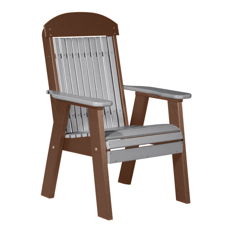 LuxCraft Dove Gray 2' Classic Highback Recycled Plastic Chair With Cup Holder