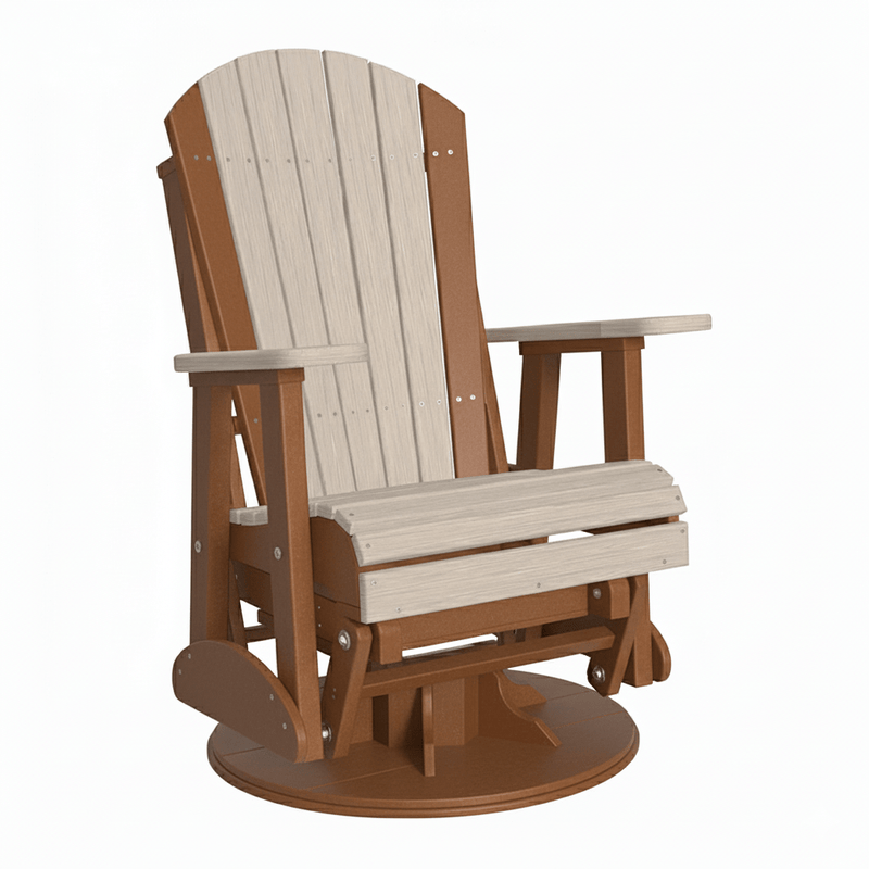 LuxCraft Birch 2 foot Classic Highback Recycled Plastic Swivel Glider Chair With Cup Holder