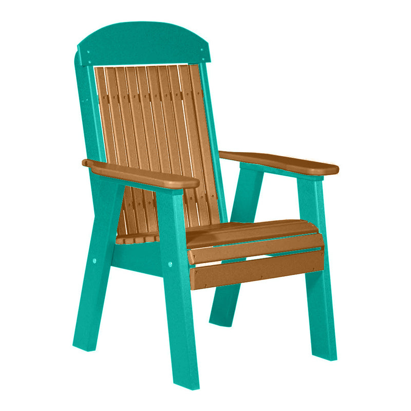 LuxCraft Cedar 2' Classic Highback Recycled Plastic Chair With Cup Holder