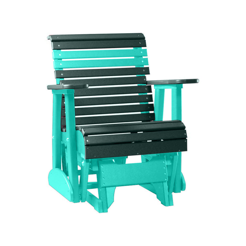 LuxCraft Green 2 foot Rollback Recycled Plastic Glider Chair