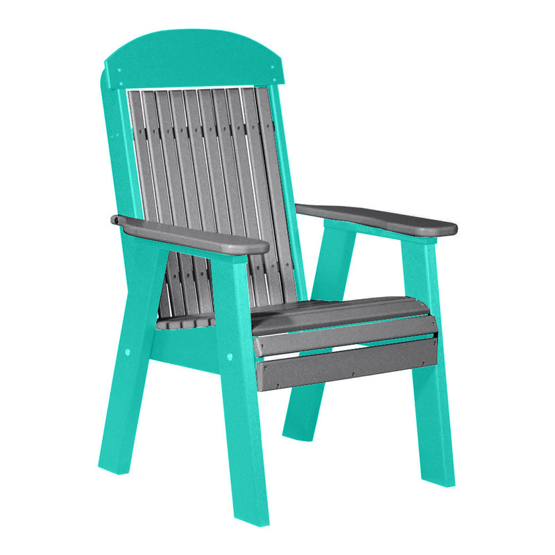 LuxCraft Gray 2' Classic Highback Recycled Plastic Chair With Cup Holder