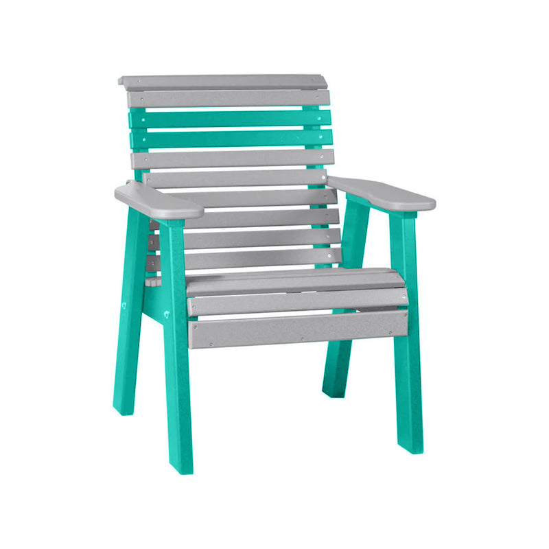 LuxCraft Dove Gray 2' Rollback Recycled Plastic Chair