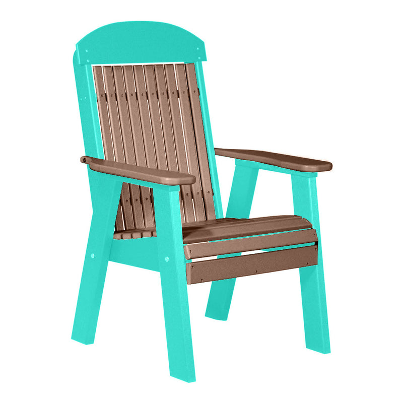 LuxCraft Antique Mahogany 2' Classic Highback Recycled Plastic Chair With Cup Holder
