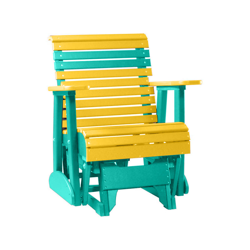 LuxCraft Yellow 2 foot Rollback Recycled Plastic Glider Chair