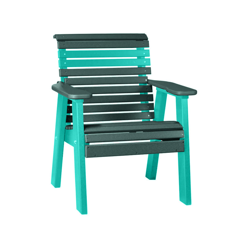 LuxCraft Green 2' Rollback Recycled Plastic Chair With Cup Holder