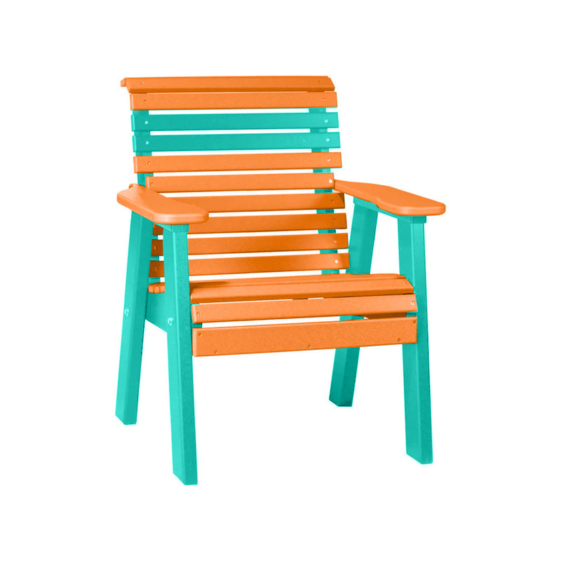 LuxCraft Tangerine 2' Rollback Recycled Plastic Chair With Cup Holder