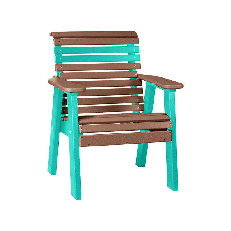 LuxCraft Antique Mahogany 2' Rollback Recycled Plastic Chair With Cup Holder