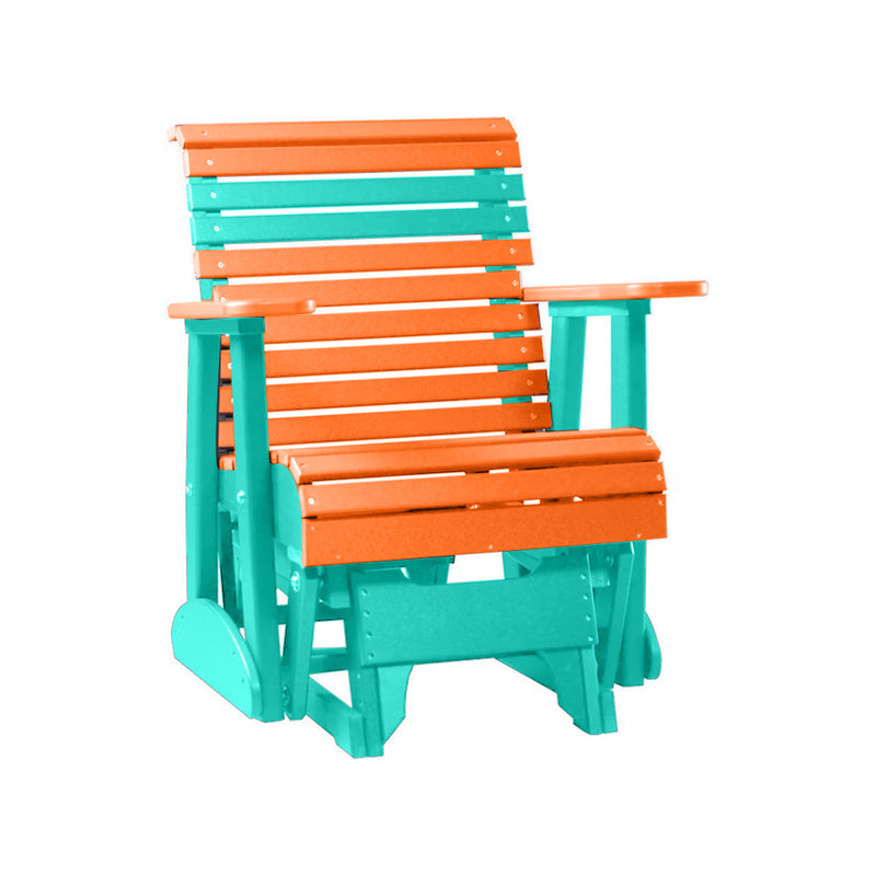 LuxCraft Tangerine 2 foot Rollback Recycled Plastic Glider Chair