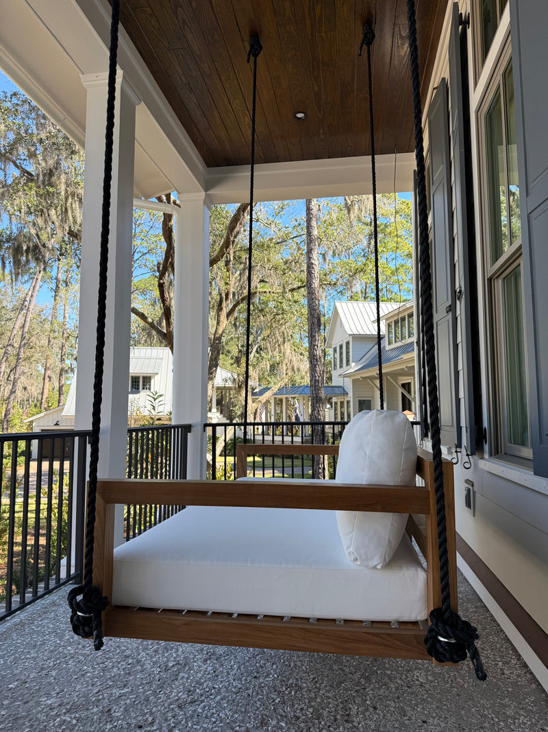 Bimini Teak Porch Swing Bed — Small — ModHaven, additional view