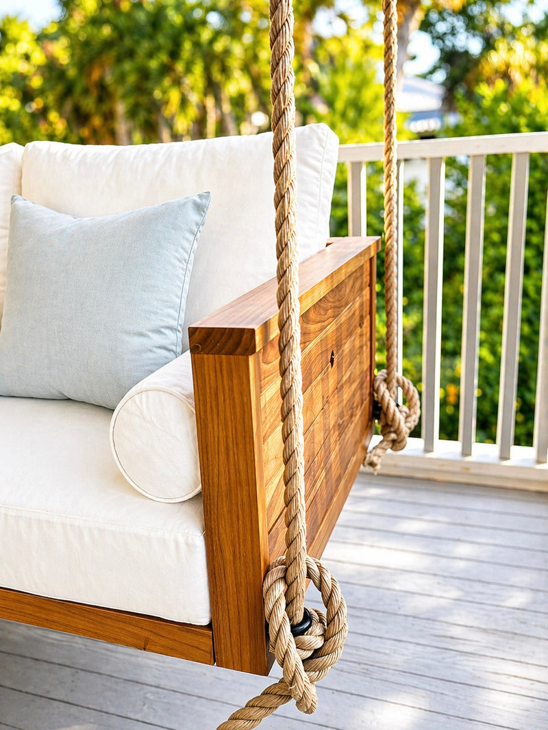 Sedona Teak Porch Swing Bed — Small — ModHaven