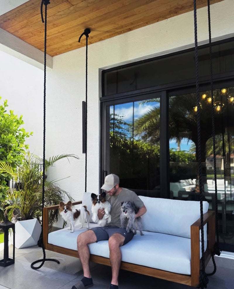 Delray Teak Porch Swing Bed — Standard — ModHaven