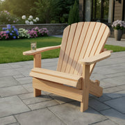 Wooden Grand Adirondack Chair (Oversized) in Clear Cedar, Unstained