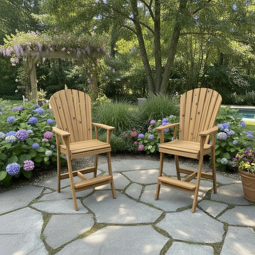 Wooden Bar Height Bistro Chair in Knotted Cedar, Unstained