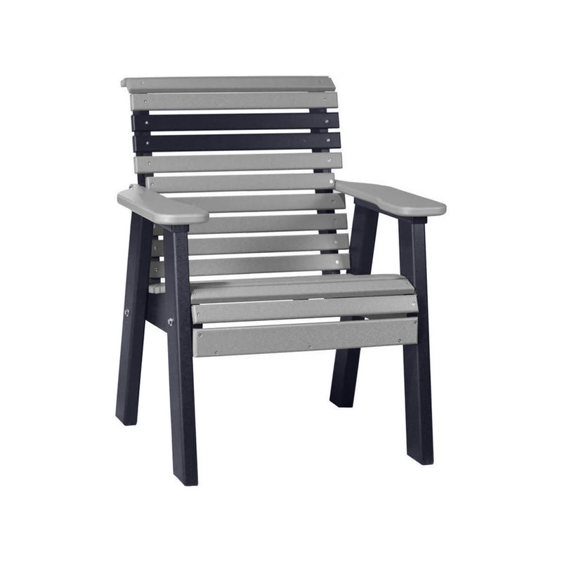 LuxCraft Slate 2' Rollback Recycled Plastic Chair With Cup Holder