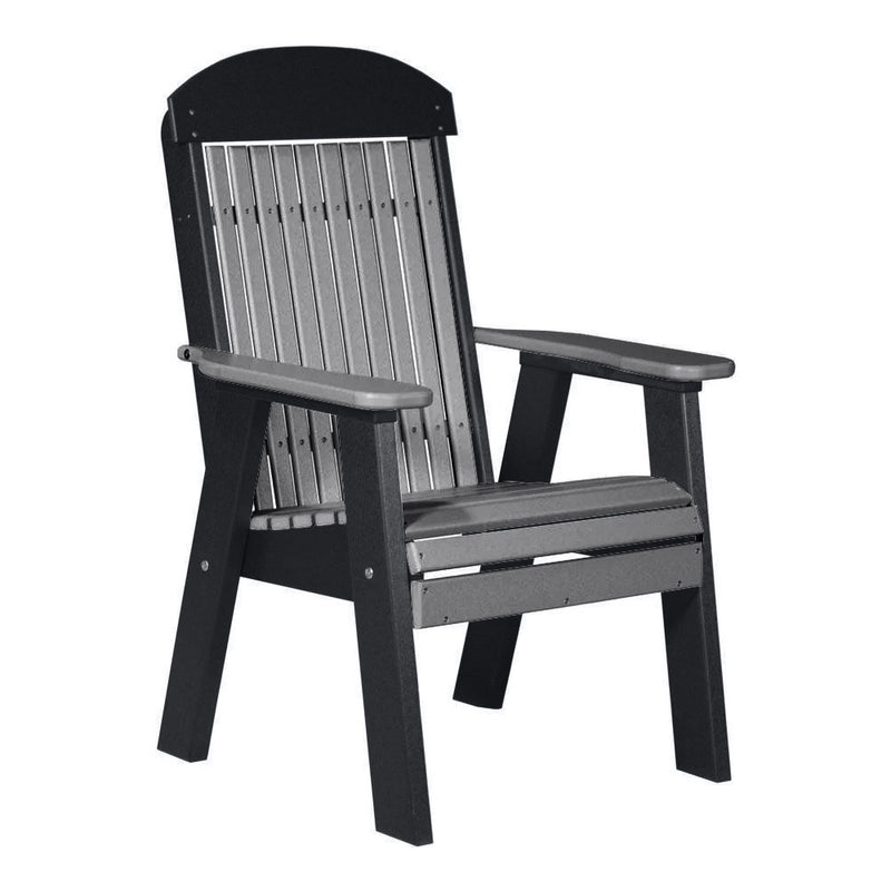 LuxCraft Gray 2' Classic Highback Recycled Plastic Chair With Cup Holder