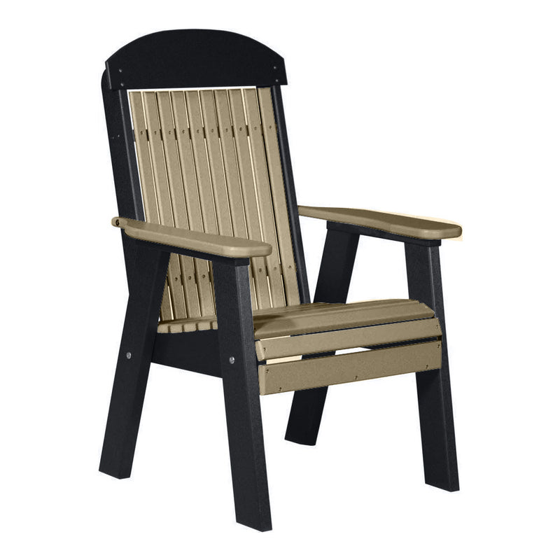 LuxCraft Weatherwood 2' Classic Highback Recycled Plastic Chair With Cup Holder