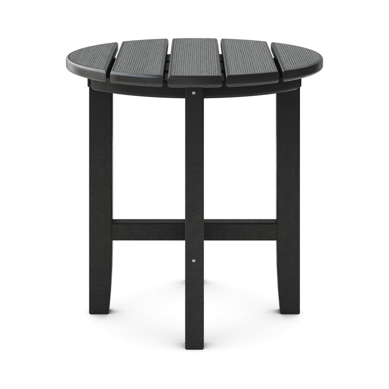 SoPoly 18" Classic Round Side Table in Black, front view