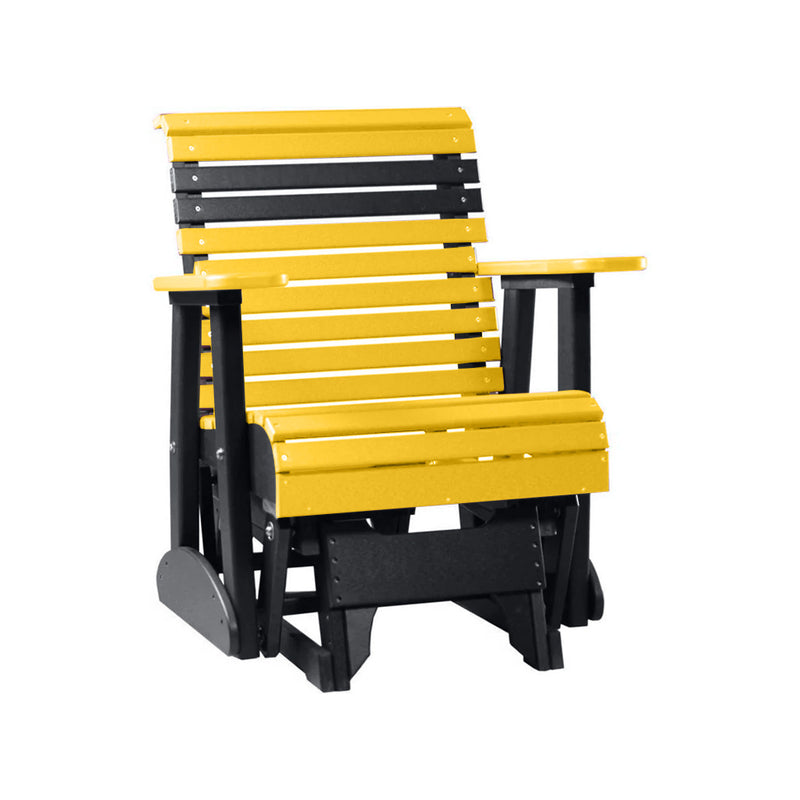 LuxCraft Yellow 2 foot Rollback Recycled Plastic Glider Chair